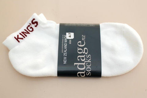 King's White Ankle Sport Socks